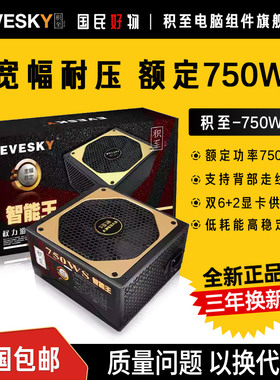 积至EVESK 750WS电脑电源台式主机电源额定550W双6pin显卡供电