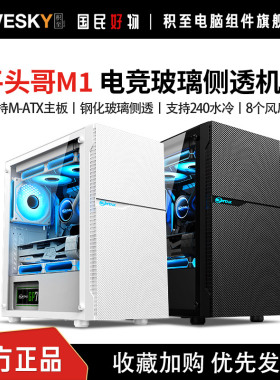 EVESKY积至 平头哥M1 电脑机箱台式全侧透游戏水冷M-ATX主板机箱