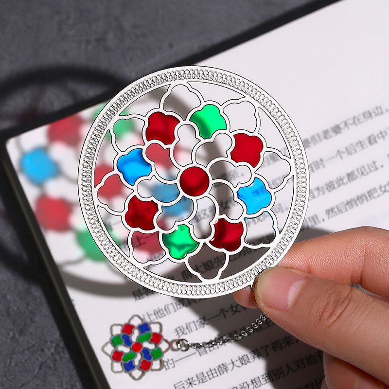 岭南满洲窗金属透光书签冰箱贴广东省粤港澳大湾区博物馆旅游文创纪念