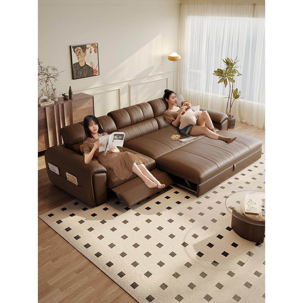 大象耳朵头等太空舱功能电动沙发折叠伸缩沙发床真皮两用直排客厅