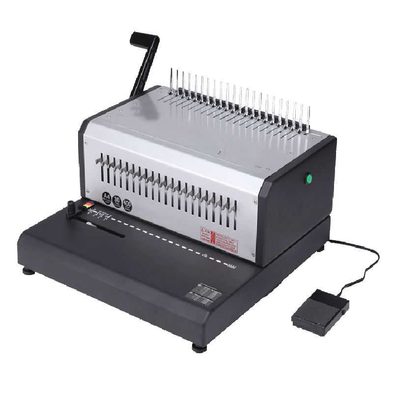 EB-30电动打孔机21孔梳式胶圈装订机10孔夹条合同标书文本文件财务凭证灰纸板装订打孔机-封面