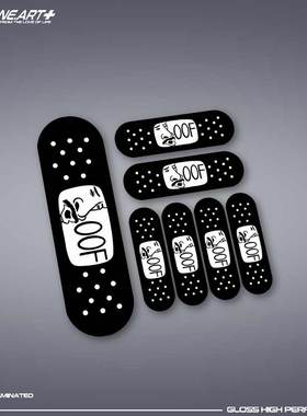 EONE反光车贴 创意可爱OOF表情创可贴套装车身玻璃电动车电脑贴纸