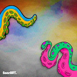 EONE反光车贴彩色八爪鱼触角汽车摩托车行李箱头盔公路车防水贴纸