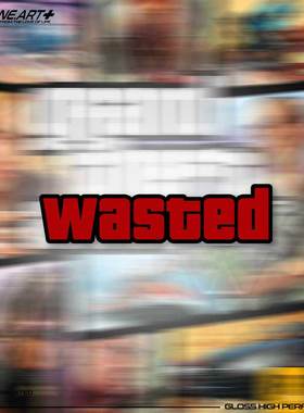 EONE反光车贴R星游戏侠盗猎车手GTA口语wasted英文室内外防水贴纸