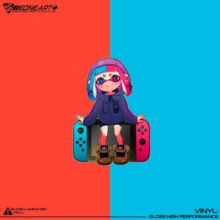 EONE反光车贴switch掌机喷射战士Splatoon 3老鱿鱼室内外防水贴纸