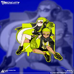 EONE反光车贴 喷射战士3斯普拉遁时尚鱿鱼漆面玻璃家居室内外贴纸