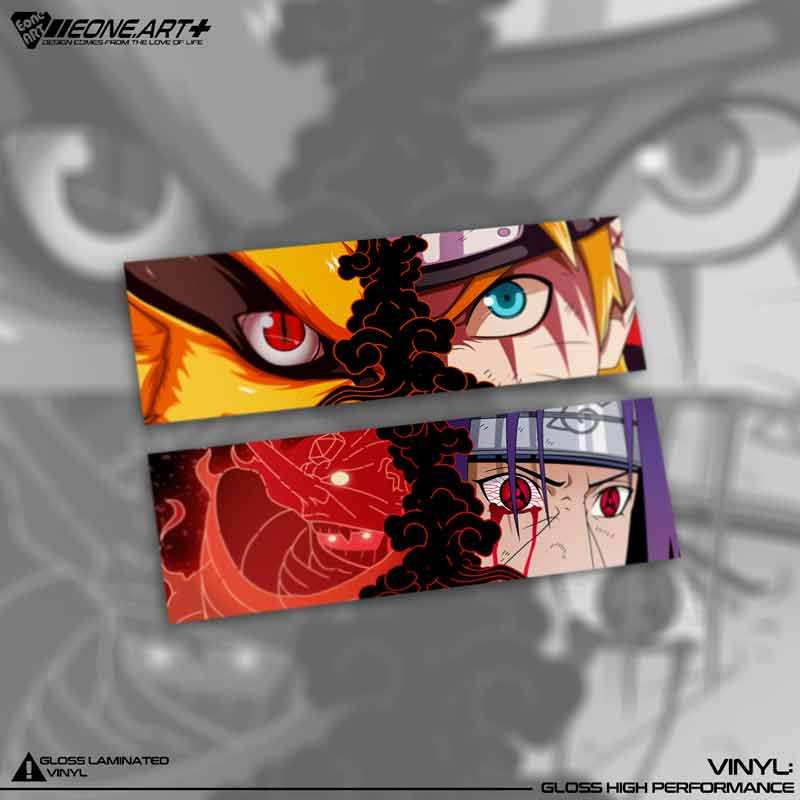 eone反光车贴火影忍者鸣人宇智波鼬凝视长贴漆面玻璃电脑防水贴纸