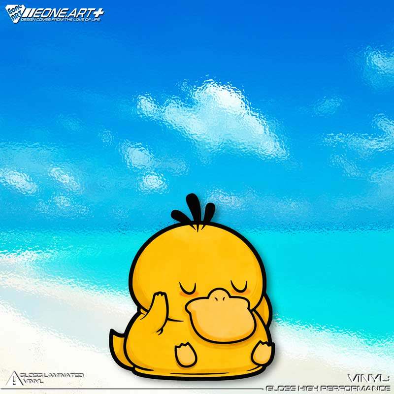 eone反光车贴 pokémon 宝可梦可达鸭可爱挠头室内外防水贴纸贴画