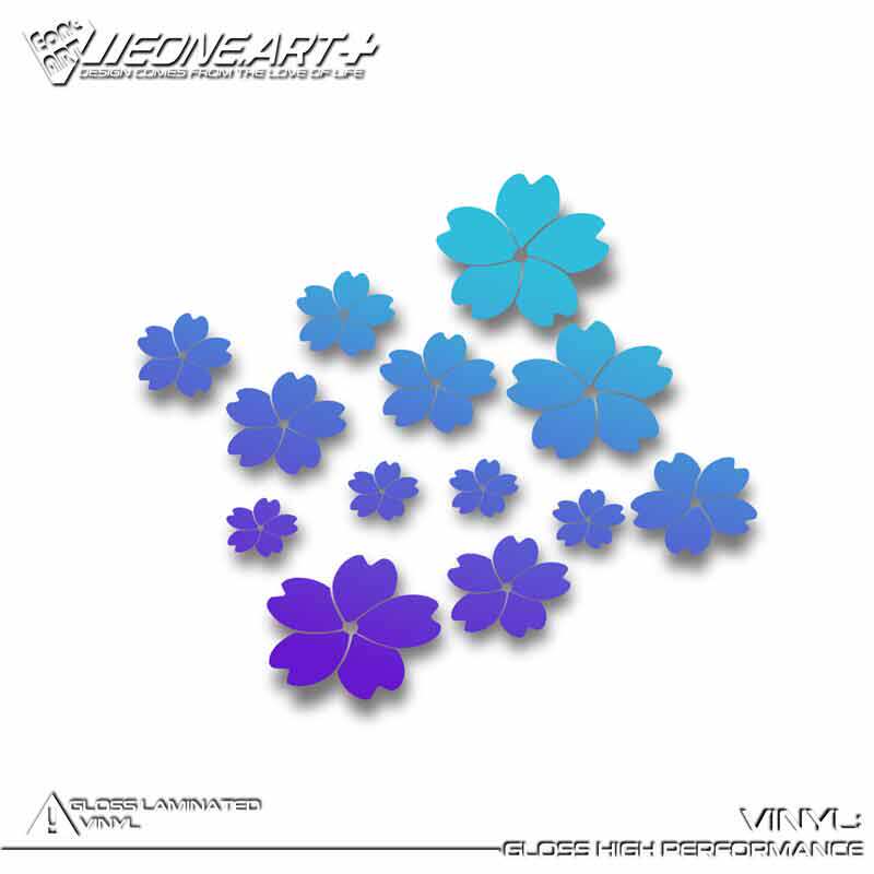 eone反光车贴富士山樱花江户彼岸渐变色饰面漆面玻璃防水贴纸镂空