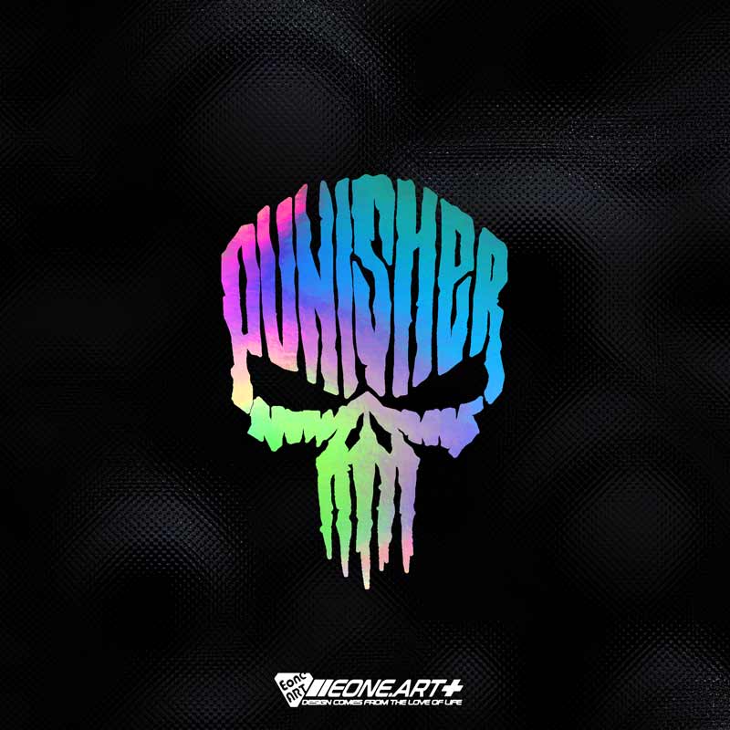 漫威惩罚者Punisher骷髅镂空贴纸