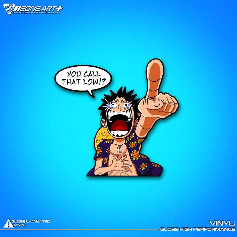 eone反光车贴日漫海贼王草帽船长路飞直指爆笑饰面防水贴纸即时贴