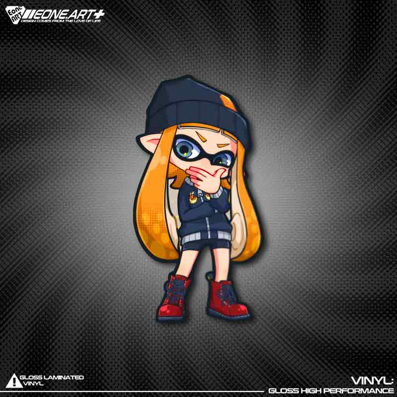 斯普拉遁3可爱老鱿鱼反光贴贴纸