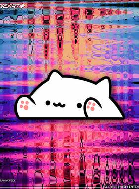 EONE反光车贴 手鼓猫BongoCat敲鼓猫表情 车身玻璃电动车机箱贴纸
