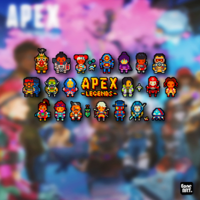 FPS游戏APEX像素人物反光贴贴纸