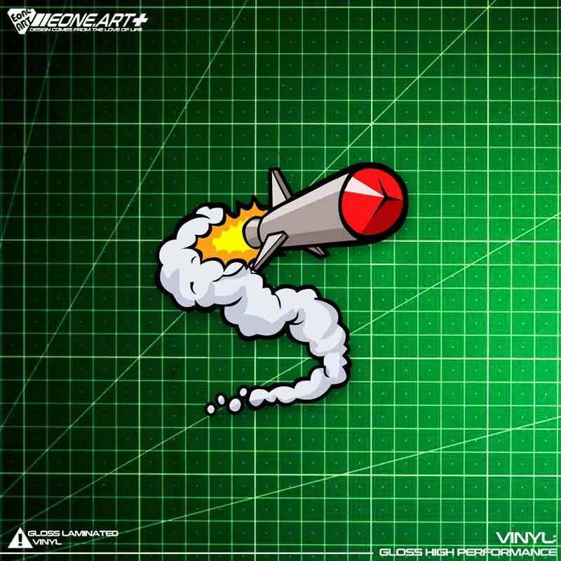 eone反光车贴卡通喷气冒烟精确制导炮弹车身玻璃电动车行李箱贴纸