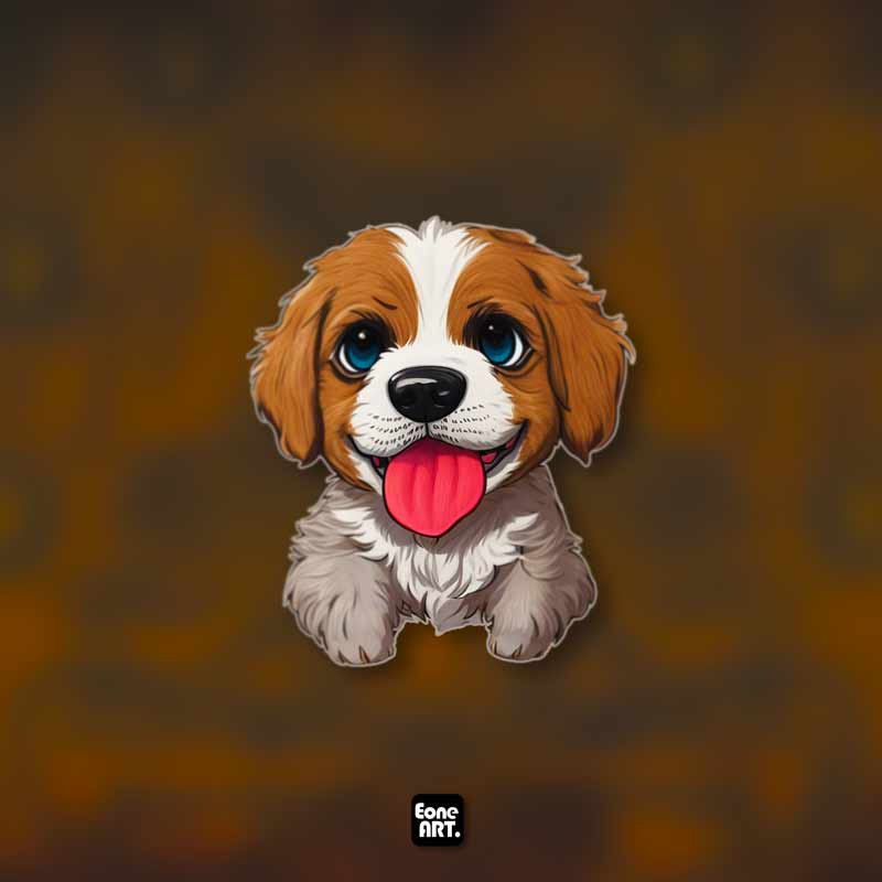 骑士查理王小猎犬反光贴防水贴纸