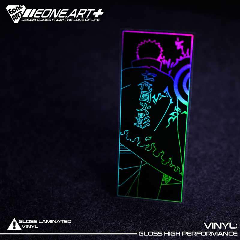 eone镭射车贴日漫 火影忍者漩涡鸣人七代目背影 七彩饰面玻璃贴纸