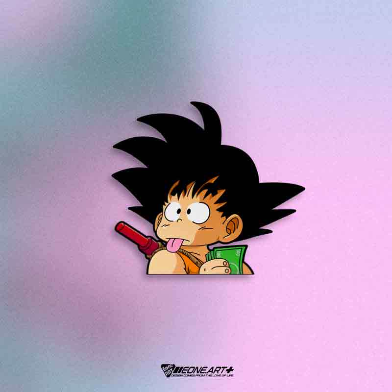 eone反光车贴七龙珠小悟空数钱回头半身室内外平面多用途防水贴纸