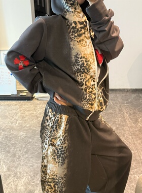 【豹纹外套】早秋帅疯宽松遮肉复合棉豹纹渐变色无性别外套！