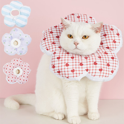 猫狗项圈伊丽莎白圈INS韩版新品卡通节育宠物用品水果花防舔头套