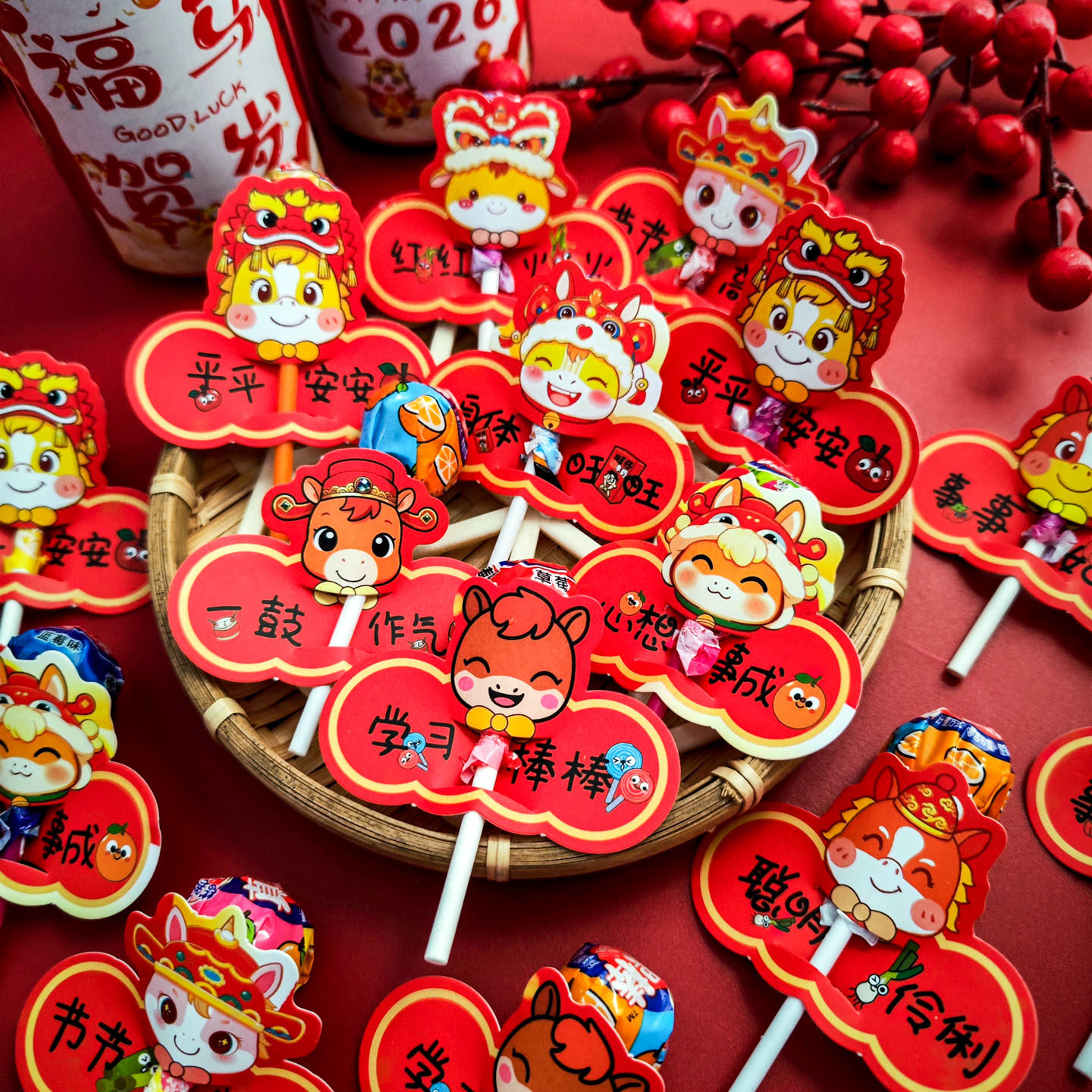 马年棒棒糖插卡纸创意新年奖励幼儿园小学生糖果礼物装饰祝福卡片,节庆用品/礼品,贺卡/卡片,淘宝优惠券,粉丝福利购,淘宝优惠卷