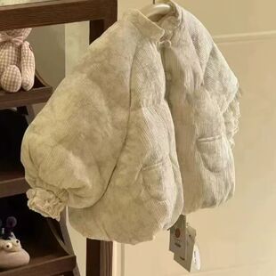 女童棉服冬装2025新款儿童加厚保暖宽松轻薄夹棉外套女宝宝上衣潮