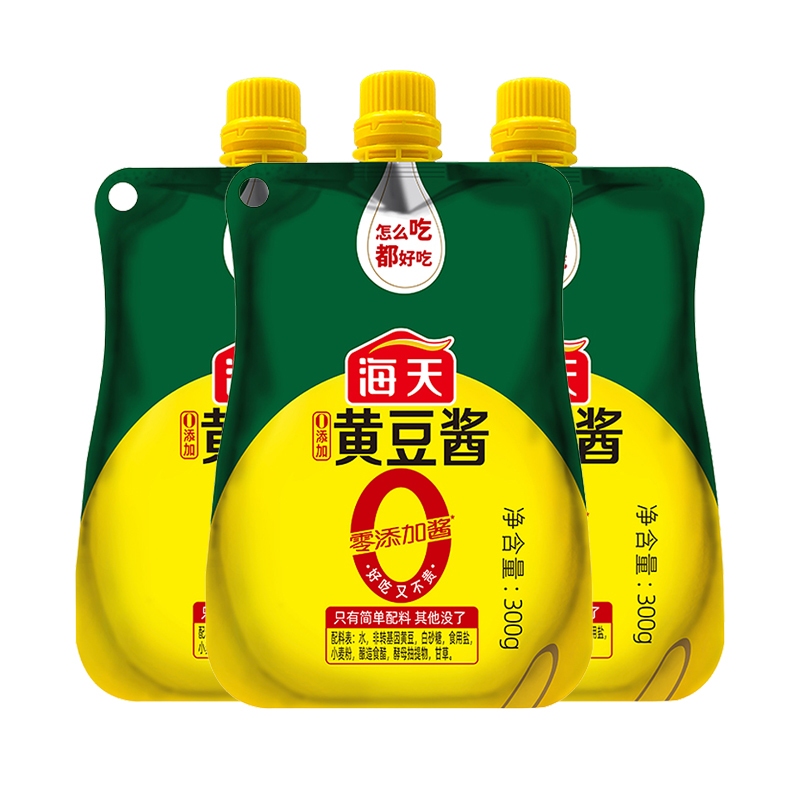 海天0添加黄豆酱300g挤挤袋