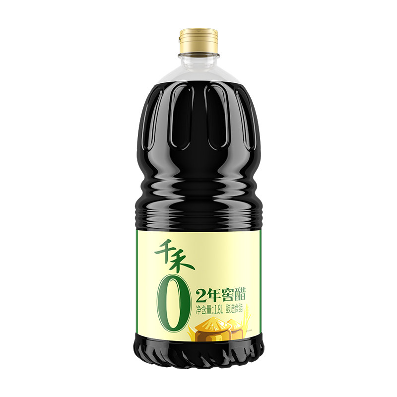 千禾零添加醋两年窖醋1.8L大瓶装纯粮食酿造家用老陈醋凉拌调味品