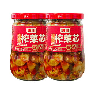惠川剁椒榨菜芯330g大瓶装四川特产下饭真芯块爽口开味即食小咸菜