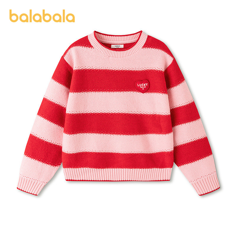 巴拉巴拉儿童毛衣女童圆领针织衫中大童甜美上衣2025春季新款童装,童装/婴儿装/亲子装,毛衣/针织衫,淘宝优惠券,粉丝福利购,淘宝优惠卷