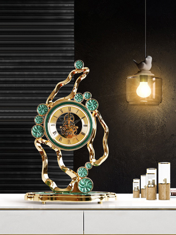 LIGHT LUXURY DESK CLOCK HOME DESKTOP LIVING ROOM CREATIVE FASHION EUROPEAN STYLE CLOCK MUTE CLOCK MODERN MINIMALIST ORNAMENTS DESK CLOCK