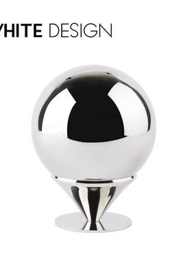 White Design蛋筒不锈钢金属抛光牙签盒筒棉棒盒桌面收纳高端摆件