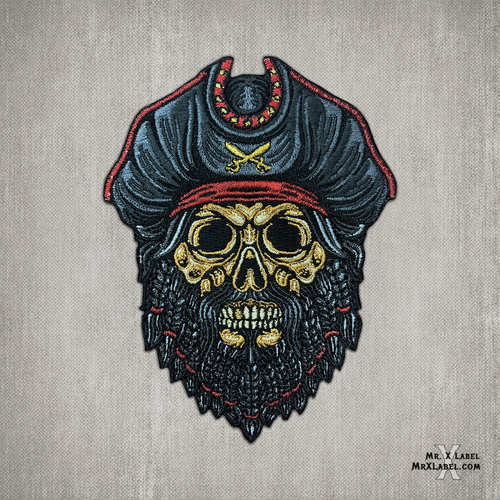 现货 美国MXL BLACKBEARD PIRATE SKULL PATCH黑胡子海盗魔术贴