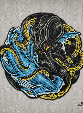 美国MXL KRAKEN VS HAMMERHEAD GOLD SUBDUED PATCH 士气章魔术贴