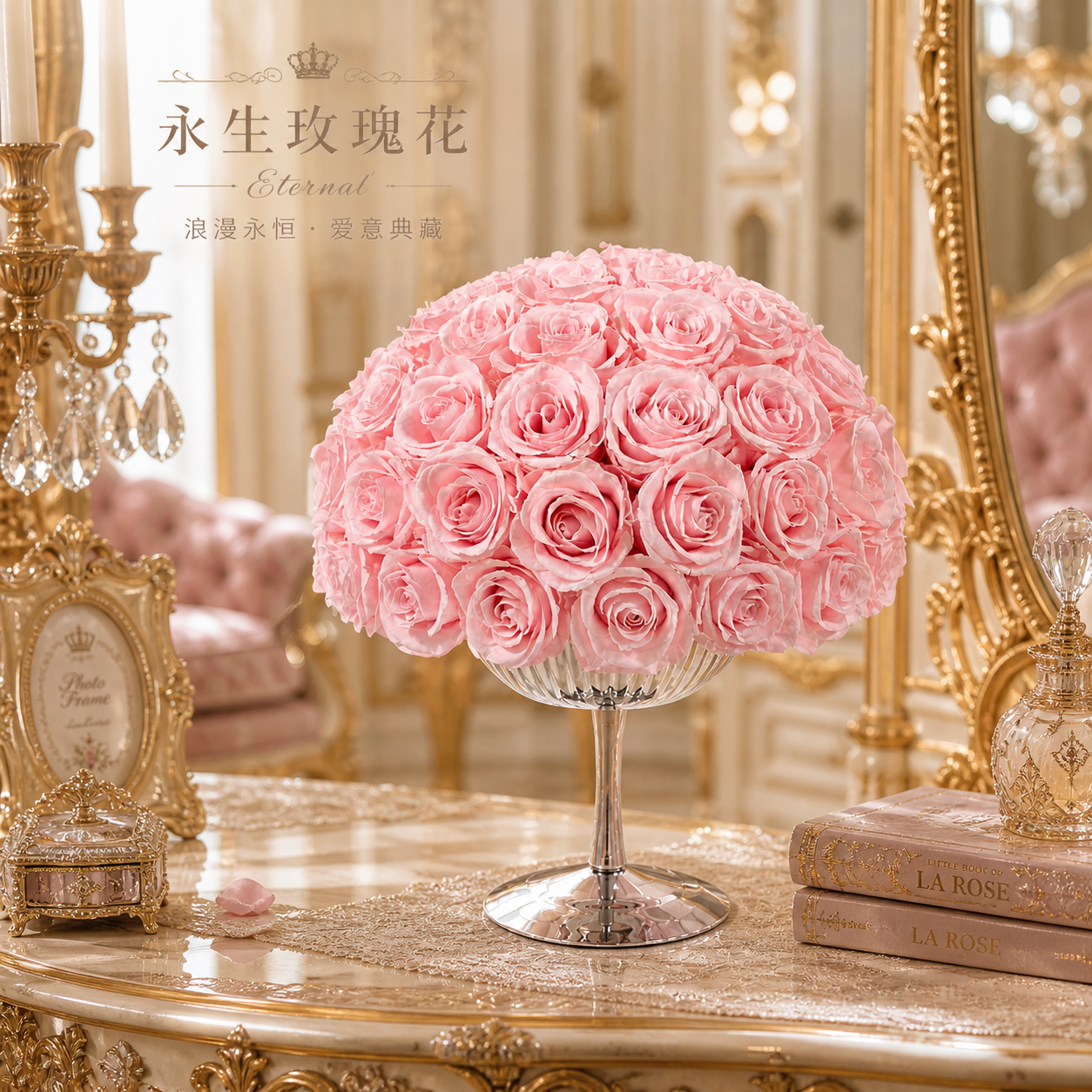 永生花玫瑰高级感礼盒家居真花摆件新婚新家送女生朋友生日礼物