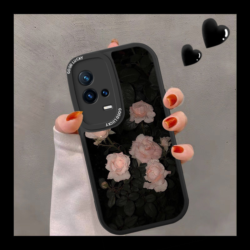 简约保护壳玫瑰花适用于iq