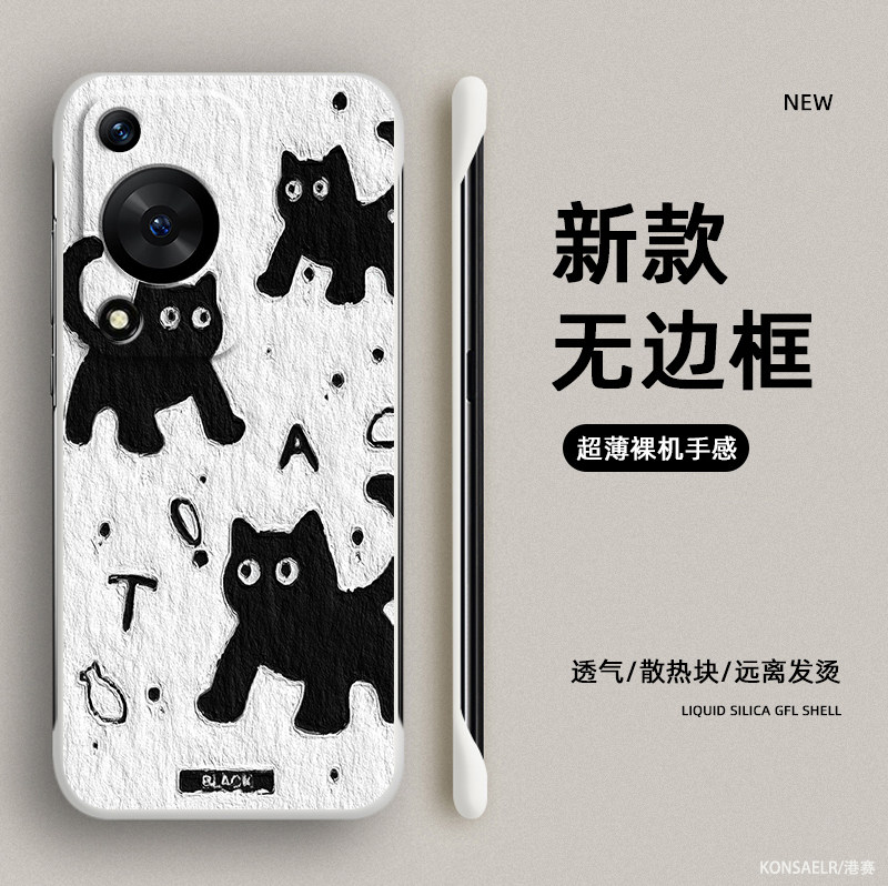 油画猫咪适用华为畅享70手机壳畅享50pro新款60x保护套5G无边框畅享20防摔60P女畅享z超薄卡通创意60硬壳散热图片