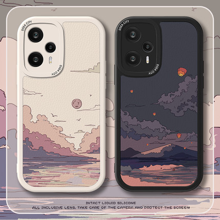 云海昼夜适用红米note13pro手机壳note11风景画小米note12turbo全包11tpro防摔12R情侣10创意9文艺8套7男硅胶