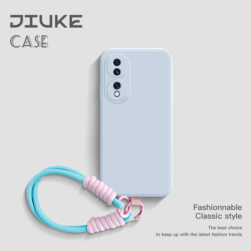 适用于荣耀70硅胶壳送编织挂绳