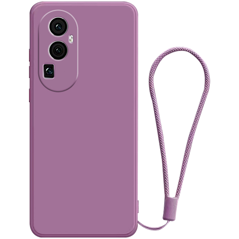 适用于oppo reno10手机壳防摔Reno10Pro新款液态硅胶Reno10Pro+女樱花紫手绳5g保护套简约男纯色2024新色外壳