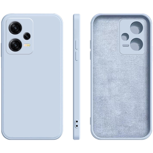 适用于红米note12Pro手机壳note12液态硅胶12Pro+防摔2024年新款烟蓝灰男女魔方简约高档纯色软壳磨砂保护套