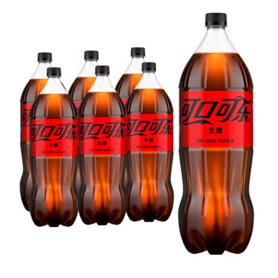 可口可乐2L*6瓶无糖可乐碳酸饮料聚会宴席汽水囤货推荐