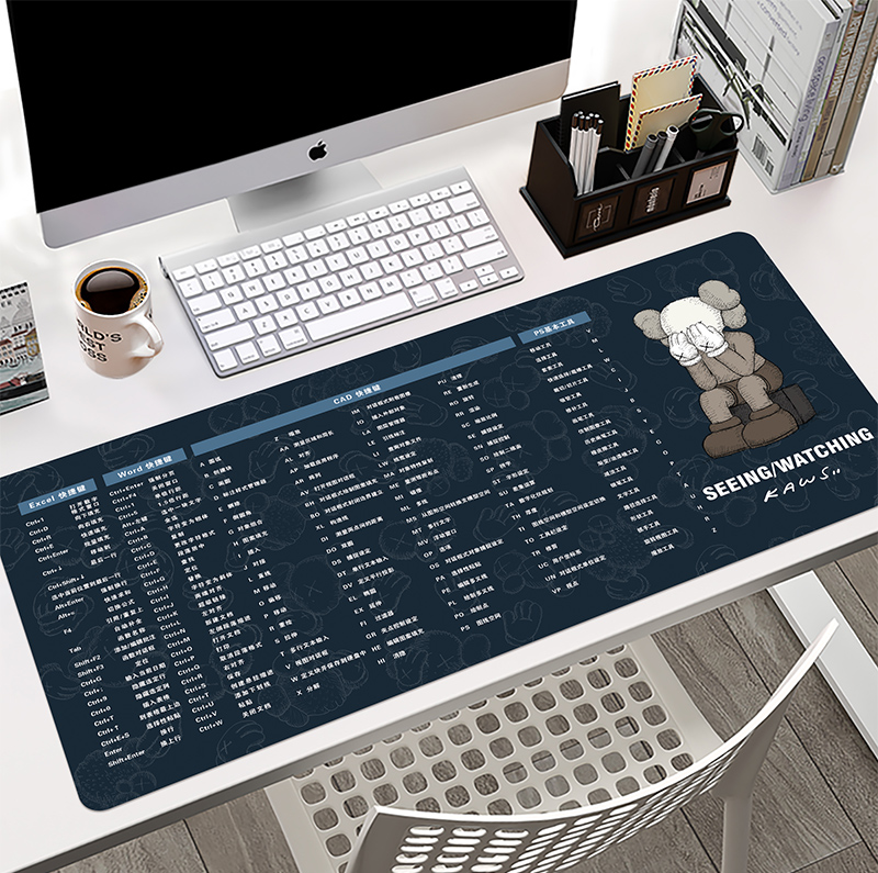 快捷键大全鼠标垫超大防滑键盘电脑垫办公男生桌垫软垫滑鼠垫CAD 电脑硬件/显示器/电脑周边 鼠标垫/贴/腕垫 原图主图
