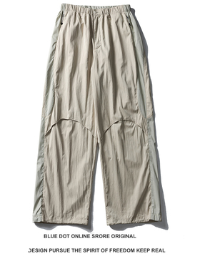 日系户外轻量登山速干长裤男女秋季宽松徒步冲锋裤情侣拼接伞兵裤