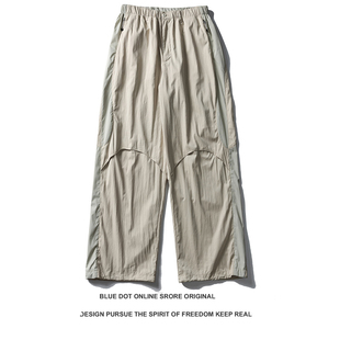 情侣拼接伞兵裤 宽松徒步冲锋裤 男女秋季 日系户外轻量登山速干长裤