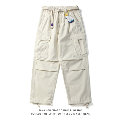 25SS山系户外机能复古工装裤男 日系多口袋休闲宽松直筒潮牌裤子
