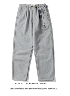 冬季青年紫标加绒加厚卫裤485克宽松微锥工装裤男保暖运动裤5382