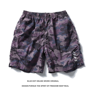 男女款 短裤 夏季 户外薄款 日式 宽松百搭潮牌运动五分裤 迷彩速干工装