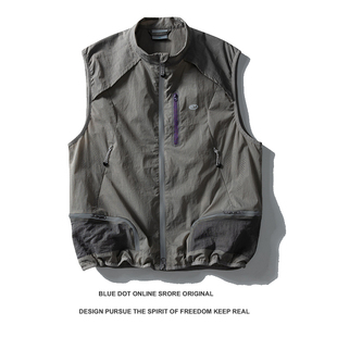 上衣 徒步登山骑行运动无袖 日系户外多功能口袋机能工装 马甲男女款