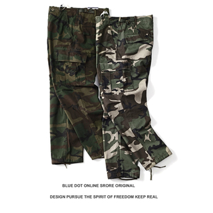 日系复古平替RRLvintage重磅朱帆青年多袋工装伞兵裤宽松直筒迷彩